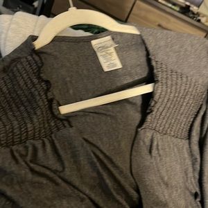 Gray mock wrap dress